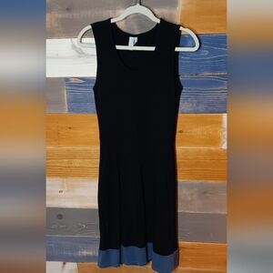 Sahalie Sheath Dress S Black Blue Cotton Blend